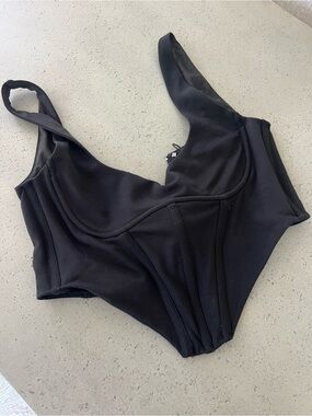 NBD Revolve Black Structured Corset Top